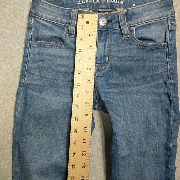 American Eagle Hi-Rise Jean Jegging Womens Size 0 Medium Wash Next Level Stretch - Picture 4 of 9